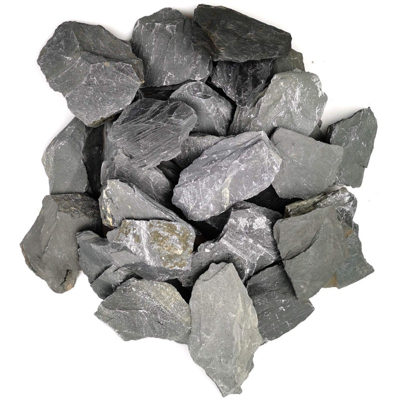 Voulosimi Natural Slate Rocks PH Neutral Stone Perfect Rocks for Aquariums, Landscaping Model,Tank Decoration,Amphibian Enclosures (10 LB, 1-3 inch) - Image 4